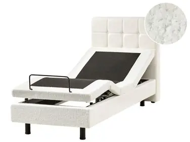 Adjustable Bed Boucle DUKE 80 x 200 cm (EU Small Single) Off-White