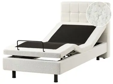 Adjustable Bed Boucle DUKE 90 x 200 cm (EU Single) Off-White