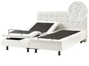Adjustable Bed Boucle DUKE 180 x 200 cm (EU Super King) Off-White