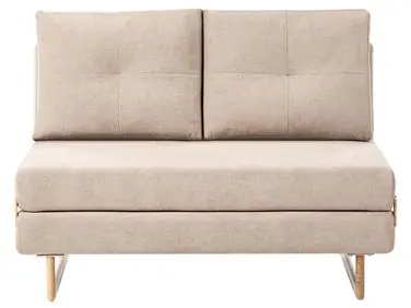 Sofa Bed 2 Seater JERSLEV Fabric Light Brown - Living Room