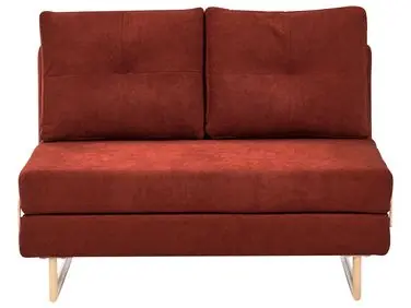 Sofa Bed 2 Seater JERSLEV Fabric Red - Living Room