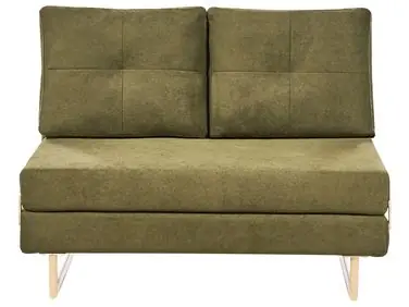 Sofa Bed 2 Seater JERSLEV Fabric Green - Living Room