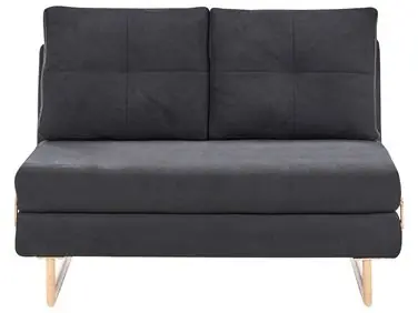 Sofa Bed 2 Seater JERSLEV Fabric Black - Living Room
