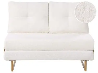 Sofa Bed 2 Seater JERSLEV Boucle Off-White