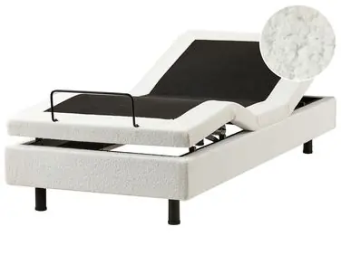Adjustable Bed without Headboard Boucle DUKE 90 x 200 cm (EU Single) Off-White