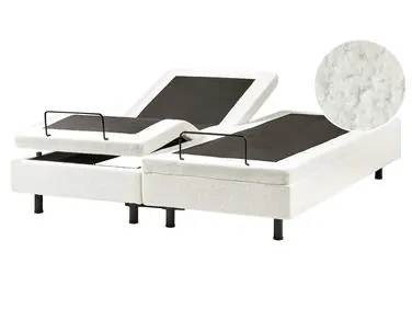 Adjustable Bed without Headboard Boucle DUKE 160 x 200 cm (EU King Size) Off-White