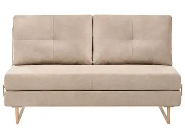 Sofa Bed 3 Seater JERSLEV Fabric Light Brown - Living Room