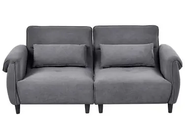 Sofa 3 Seater WETLAN Fabric Dark Grey - Living Room