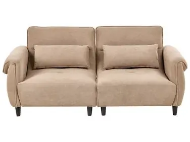 Sofa 3 Seater WETLAN Fabric Light Brown - Living Room