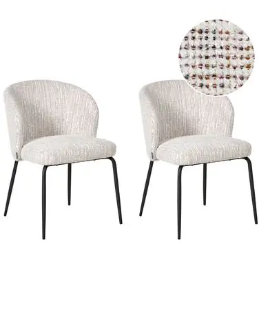 Conjunto de 2 sillas de comedor ZANA Tela Multicolor