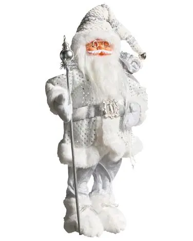Decoración de Navidad NELAUG Papá Noel 48 cm Plateado - Accesorios decorativos