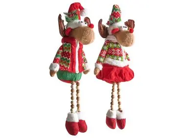 Conjunto de 2 decoraciones de Navidad GEITSJOEN Reno 55/58 cm Multicolor - Accesorios decorativos