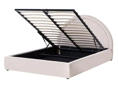 Cama con almacenaje MOUZON Tela Beige claro 140 x 200 cm - Dormitorio