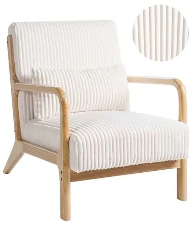 Sillón SORSELE Pana Blanco - Sala de estar