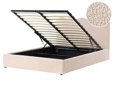 Ottoman Bed NANTERRE Boucle Beige 160 x 200 cm (EU King Size) - Bedroom
