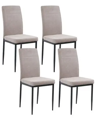 Set of 4 Dining Chairs RINER Fabric Taupe - Dining Room