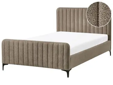 Bed Boucle LUNAN 120 x 200 cm (EU Small Double) Taupe - Bedroom