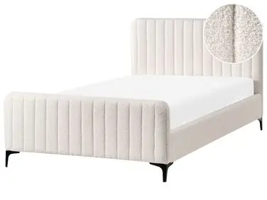 Bed Boucle LUNAN 120 x 200 cm (EU Small Double) Off-White