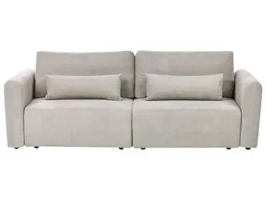 Sofa Bed 3 Seater VAXHOLM Fabric Grey with Storage - Living Room
