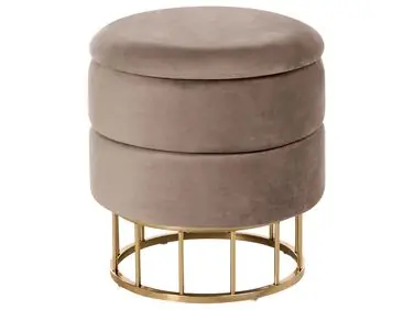 Storage Pouffe ELGIN Velvet Taupe - Living Room