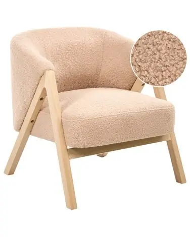 Armchair SKEI Boucle Beige - Living Room