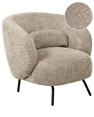 Armchair MAKELA Boucle Taupe - Living Room