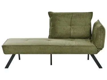 Chaise longue derecho ROCAMADOUR Tela Verde - Sala de estar