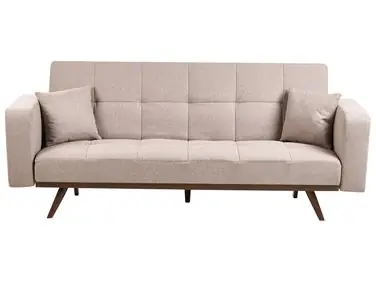 Sofa Bed 3 Seater HJULBY Light Brown - Living Room