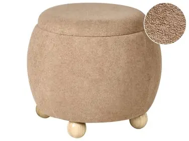Storage Pouffe ANNABELLA Boucle Light Brown - Living Room