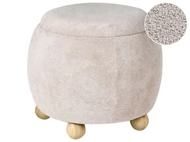 Storage Pouffe ANNABELLA Boucle Light Beige - Living Room