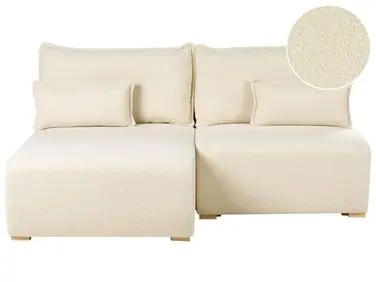 Sofá modular esquinero NERBO Bouclé Blanco crema Derecha - Sala de estar
