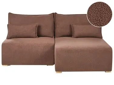 Sofá modular esquinero NERBO Bouclé Marrón Izquierda - Sala de estar