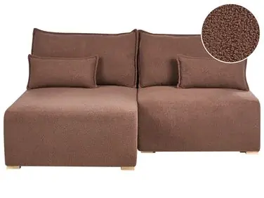 Sofá modular esquinero NERBO Bouclé Marrón Derecha - Sala de estar