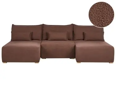 Sofá modular en forma de U NERBO Marrón Bouclé - Sala de estar