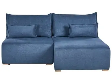 Sofá modular esquinero NERBO Tela Azul Izquierda - Sala de estar