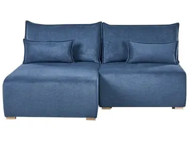 Sofá modular esquinero NERBO Tela Azul Derecha - Sala de estar