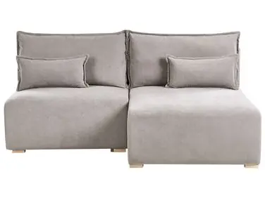 Sofá modular esquinero NERBO Tela Gris Izquierda - Sala de estar