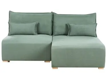 Sofá modular esquinero NERBO Tela Verde claro Izquierda - Sala de estar