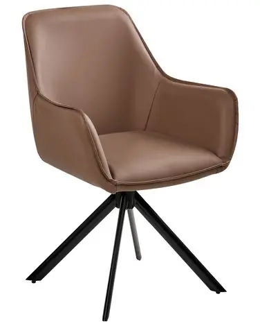 Silla de comedor giratoria MORNAS Piel sintética Marrón