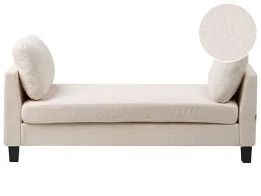 Chaise longue ARCHIANE Tela Blanco crema - Sala de estar
