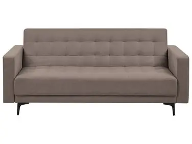Sofa Bed 3 Seater ABERDEEN Fabric Taupe - Living Room