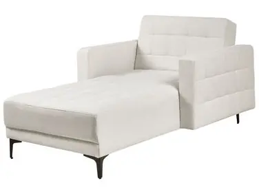 Chaise longue ABERDEEN Tela Blanco crema - Sala de estar