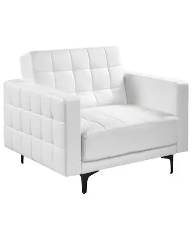 Armchair ABERDEEN Faux Leather White - Living Room
