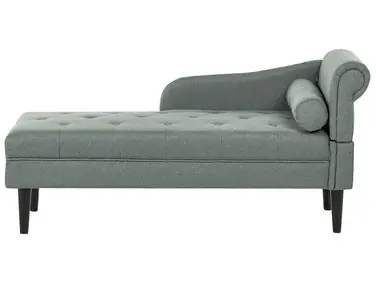 Chaise longue derecho YVOIRE Tela Verde - Sala de estar