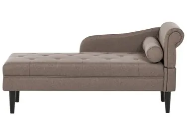 Chaise longue derecho YVOIRE Tela Gris pardo - Sala de estar