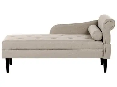 Chaise longue derecho YVOIRE Tela Beige - Sala de estar