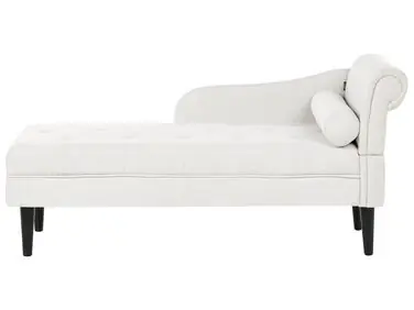 Chaise longue derecho YVOIRE Tela Blanco crema - Sala de estar