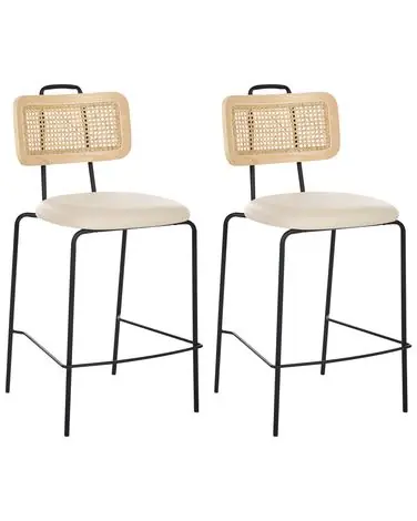 Conjunto de 2 sillas de bar ADELANTO Beige claro - Comedor