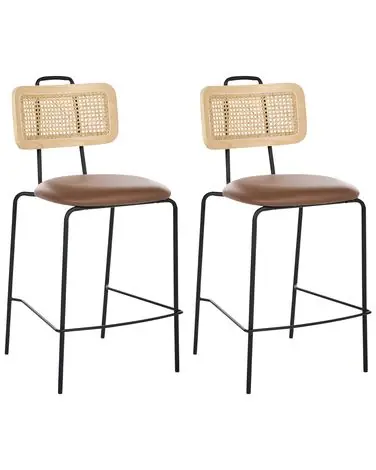 Conjunto de 2 sillas de bar ADELANTO Marrón - Comedor