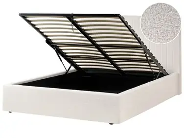 Ottoman Bed VION Boucle Off-White 140 x 200 cm (EU Double)